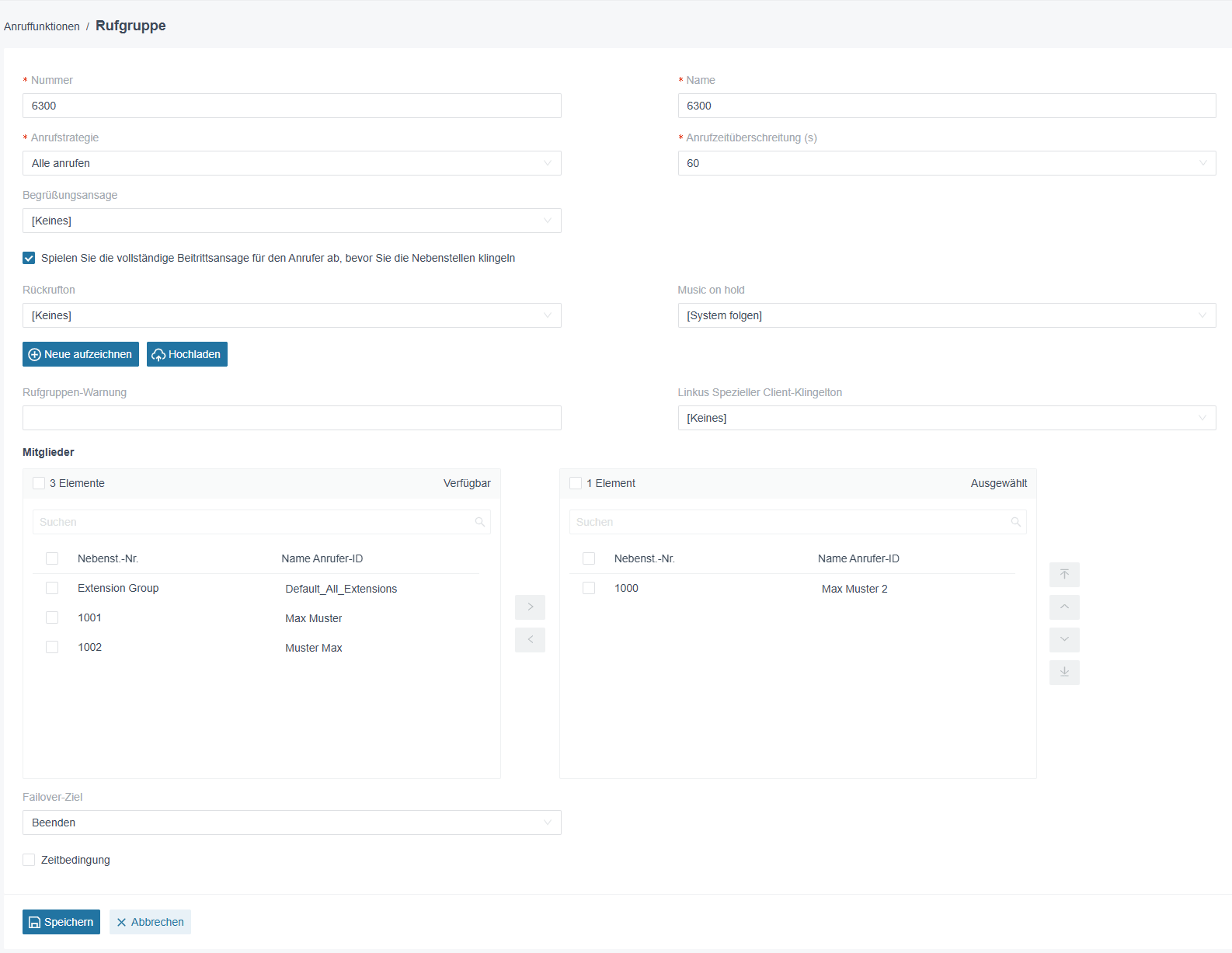 Virtual-Call Cloud-Telefonanlage — Rufgruppe erstellen