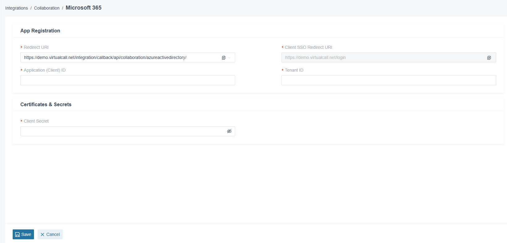 Virtual-Call Cloud PBX - Entra ID Configuration