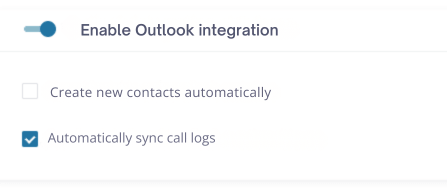 Virtual-Call Cloud PBX - CRM Settings (Outlook)