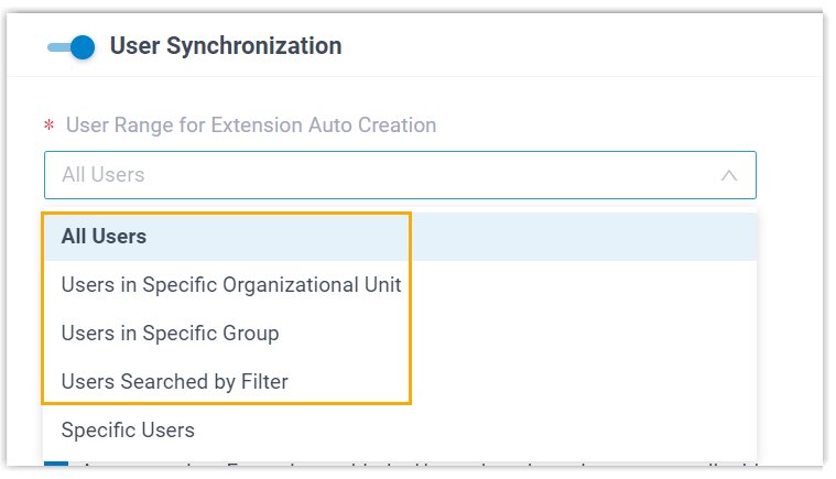 Virtual-Call Cloud PBX - AD User Synchronization
